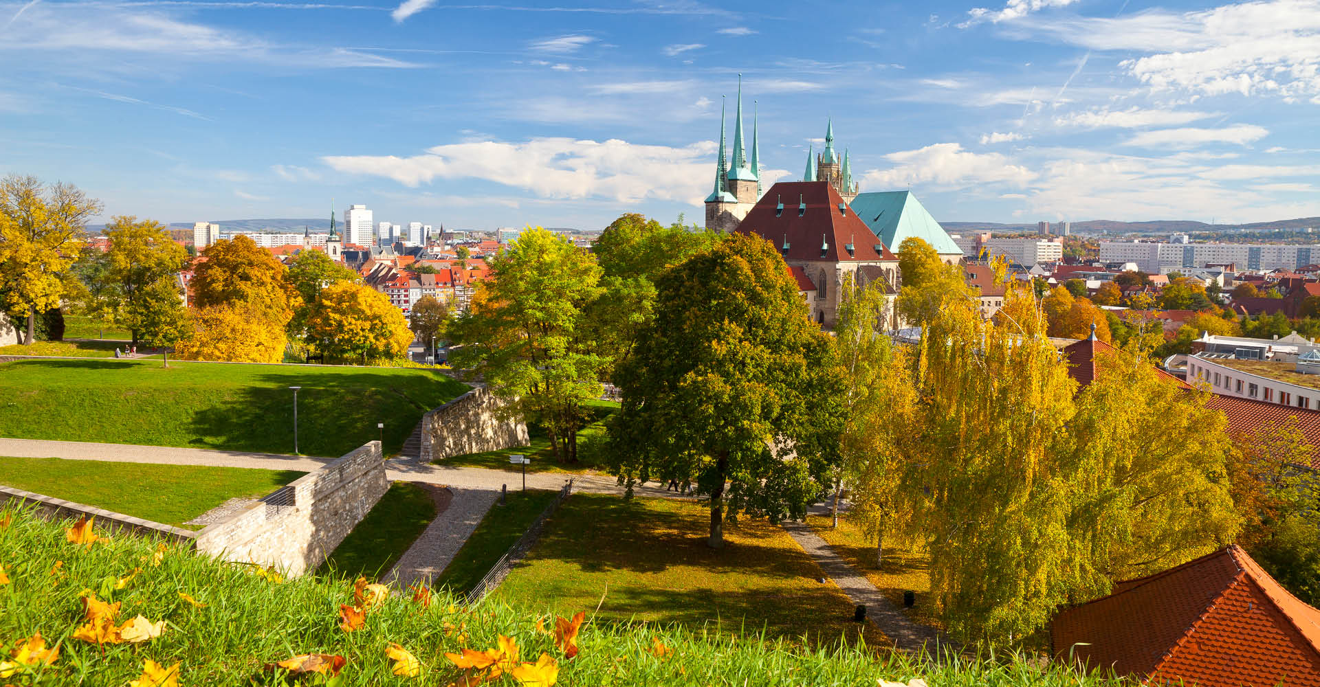 Panoramaaufnahme von Erfurt in Thüringen